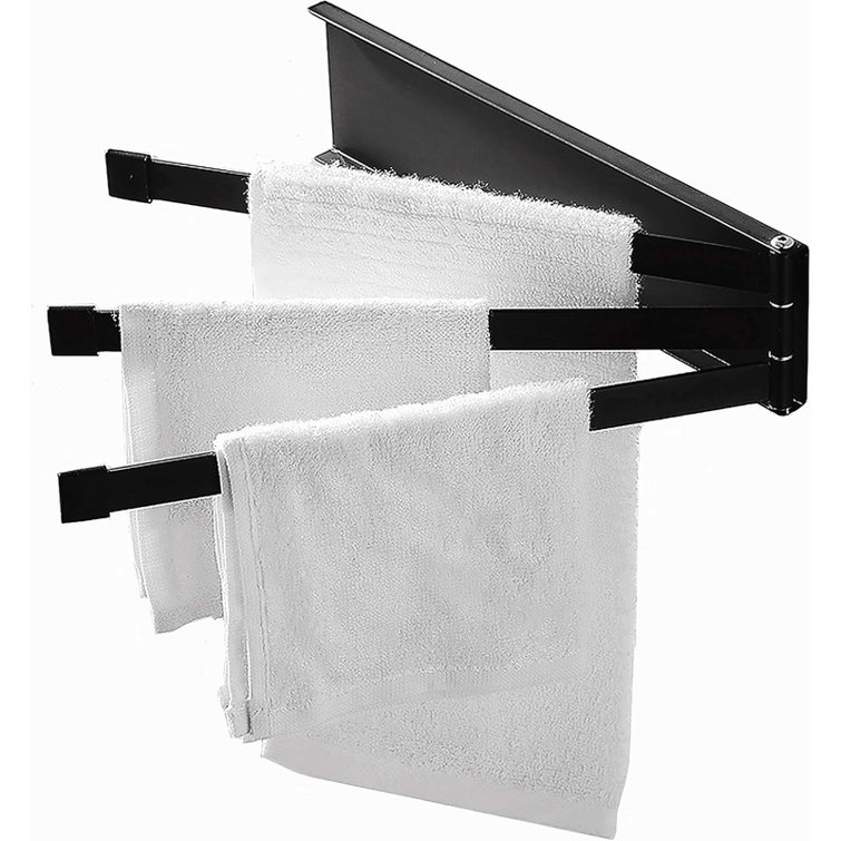 JASODI Wall Mounted Towel Bar Swivel with 3Arm for Bathroom Kitchen